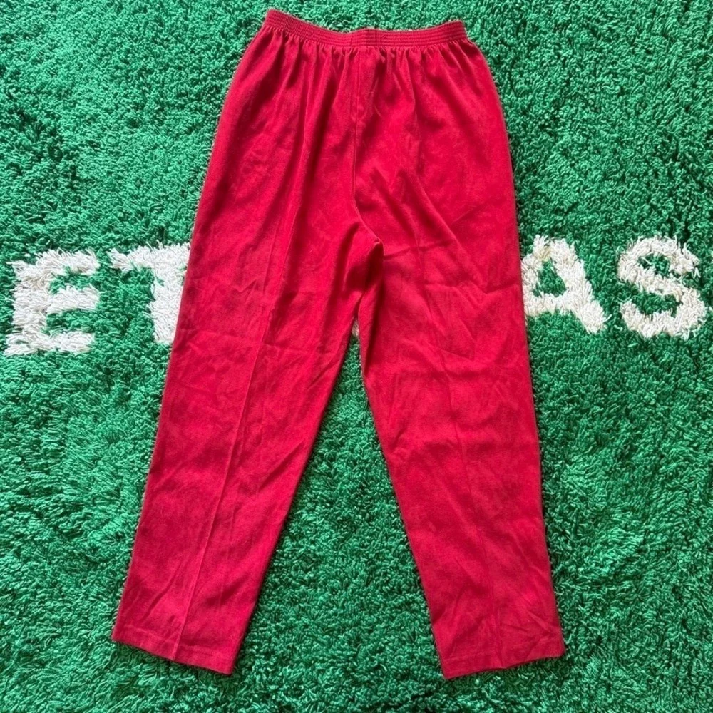 Bon Worth Red Terry Cloth‎ Pants Size L Elastic Waist Casual Loungewear